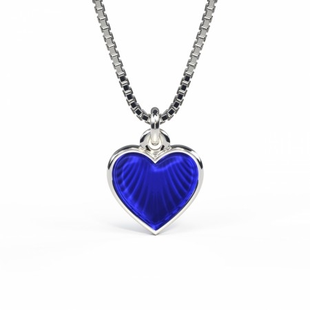 Sølvsmykke - Mørkblå hjerte