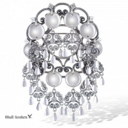 Sølje Oksydert 925 Sølv m/Blanke stener